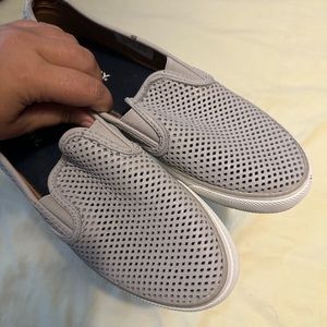 Gray Sperry slip on sneakers